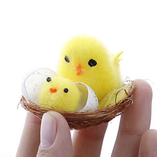 Shan-S Pack Of 12Pcs Easter Chenille Chicks Easter Bonnet Easter