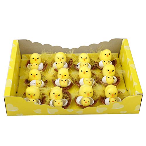 Shan-S Pack Of 12Pcs Easter Chenille Chicks Easter Bonnet Easter