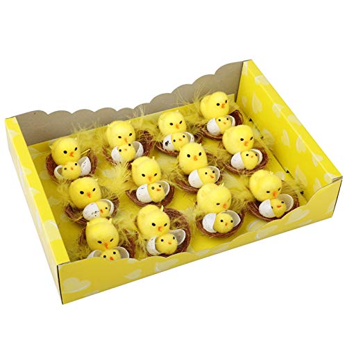 Shan-S Pack Of 12Pcs Easter Chenille Chicks Easter Bonnet Easter