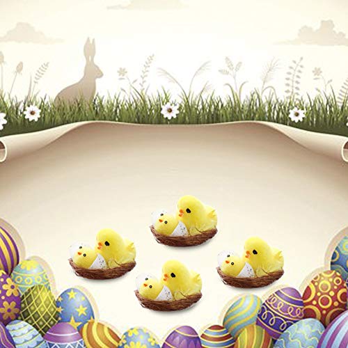 Shan-S Pack Of 12Pcs Easter Chenille Chicks Easter Bonnet Easter