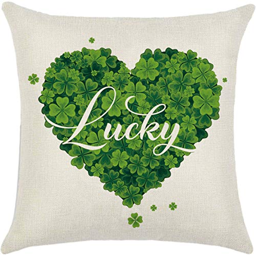 Shan-S Patricks Day Pillowcase, 18X18 Linen Pillow Cover Party