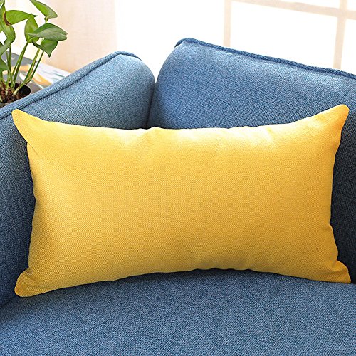 Shan-S Solid Color Pillow Cases Soft Linen Square Decorative Thr