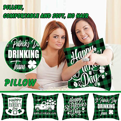 Shan-S St. Patricks Day Pillow Covers 18 X 18 Inch Shamrock Clo