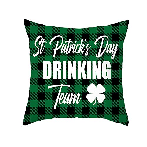 Shan-S St. Patricks Day Pillow Covers 18 X 18 Inch Shamrock Clo