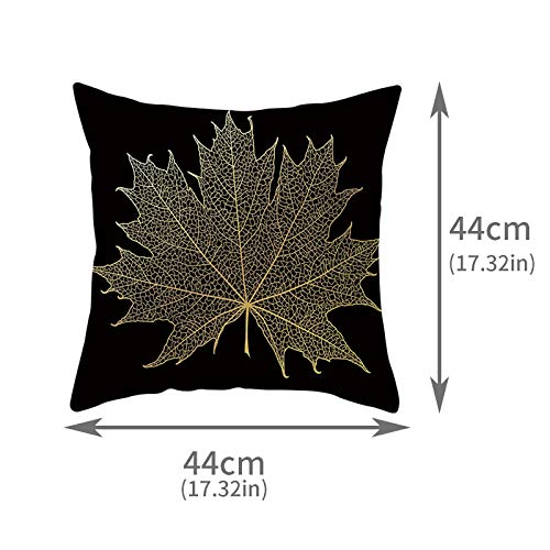 Shan-S Throw Pillow Covers Bronzing Flower Leaf Print Pillowcase