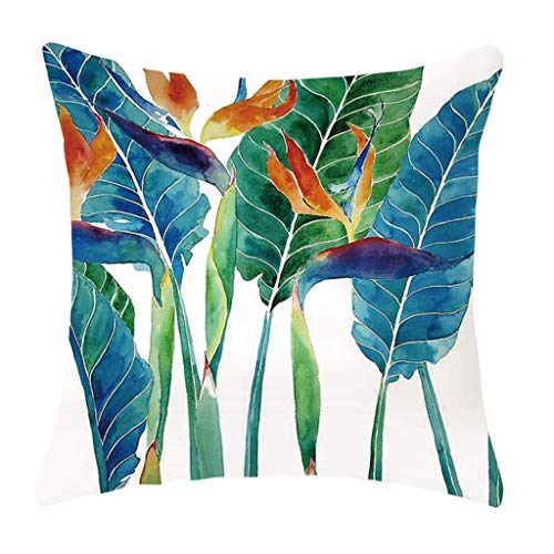 Shan-S Tropical Leaves Decorative Throw Pillow Covers Cotton Lin