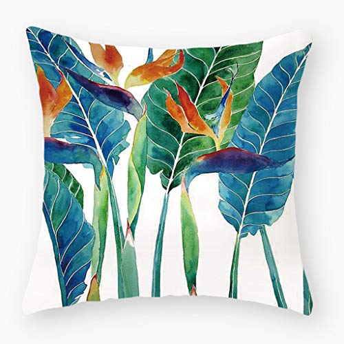 Shan-S Tropical Leaves Decorative Throw Pillow Covers Cotton Lin