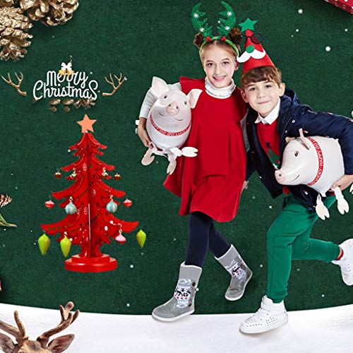 Shan-S Wooden Christmas Tree Table Decorations Toy Mini Detachab