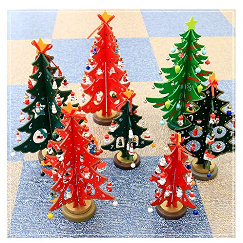 Shan-S Wooden Christmas Tree Table Decorations Toy Mini Detachab