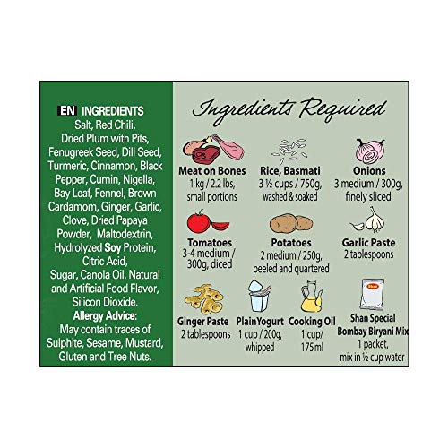 Shan Bombay Biryani Recipe And Seasoning Mix 2.11 Oz 60G - Spi