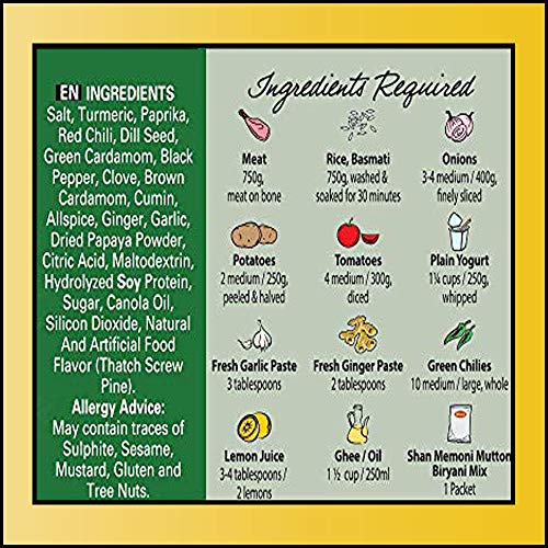 Shan Memoni Mutton Biryani Recipe And Seasoning Mix 2.11 Oz 60G