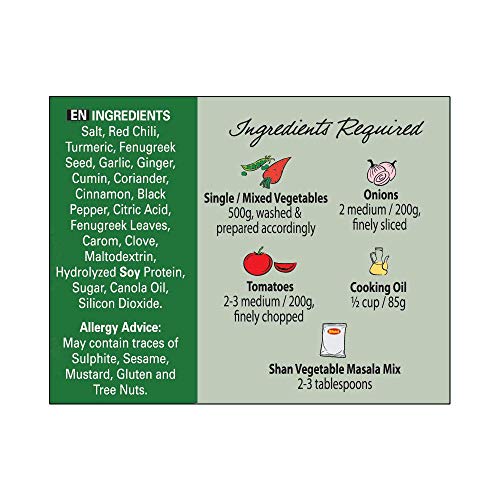 Shan Vegetable Masala Recipe And Seasoning Mix Bundle - 100G Spi