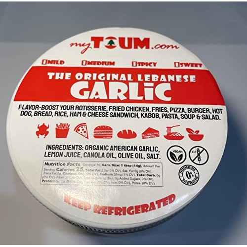 Toum Lebanese Garlic Sauce Paste myToum Toom Dip Mediterranean C...