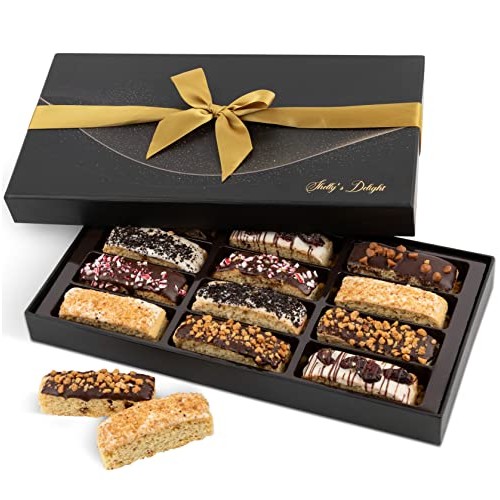 Shellys Chocolate Mothers Day Gift Baskets, 12 Biscotti Cookie C...