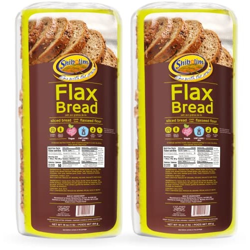 Shibolim FlaxSeed Bread 1lb 2 Pack Low Carb, Zero Net Carbs Pe...