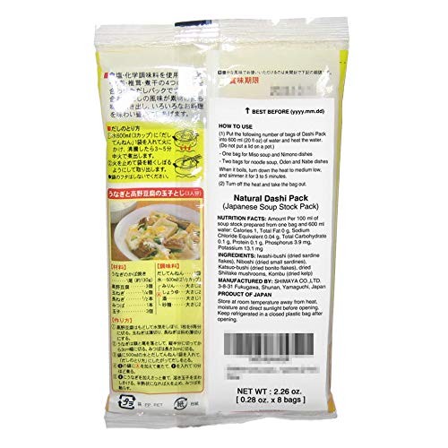 Shimaya Natural Soup Stock Pack Dashi Pack [English Instructio