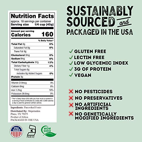 Shipetaukin Quick Fonio African Supergrain - Gluten Free - Vegan