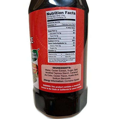 Oyster Sauce, Non Gmo Shirakiku, 18 Oz Squeeze Bottle With Twist