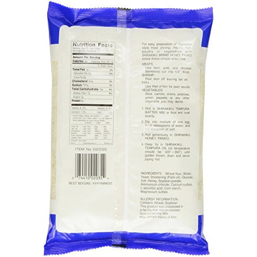 Shirakiku Panko Honey Bread Crumbs, 8-Ounce