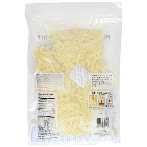 Shirakiku Prepared Shredded Squid Dried Squid Plain Flavor, 8 Ounce