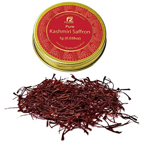 Fouzee Pure Kashmiri Saffron Threads, Finest 100% All-Red Saffro