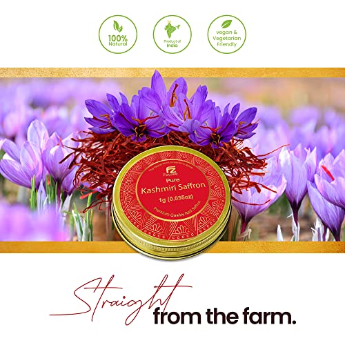 Fouzee Pure Kashmiri Saffron Threads, Finest 100% All-Red Saffro