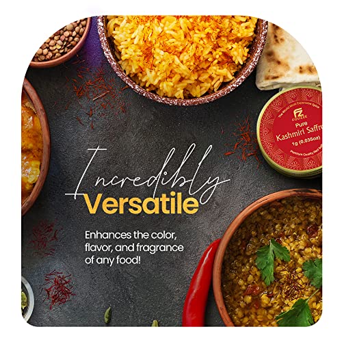 Fouzee Pure Kashmiri Saffron Threads, Finest 100% All-Red Saffro