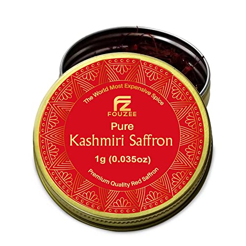 Fouzee Pure Kashmiri Saffron Threads, Finest 100% All-Red Saffro