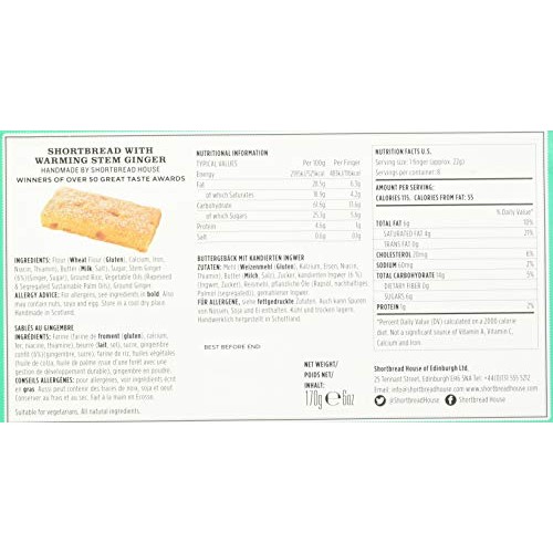 Shortbread House Of Edinburghs Stem Ginger Shortbread Fingers,