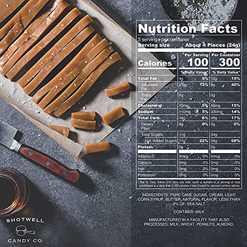Shotwell Salted Caramel Candy- Gourmet Caramel Candy Individuall