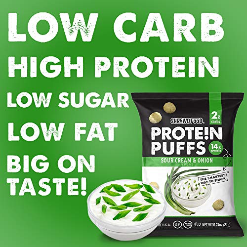 Shrewd Food Protein Puffs, Keto Friendly Snack, Low Carb Crunch,
