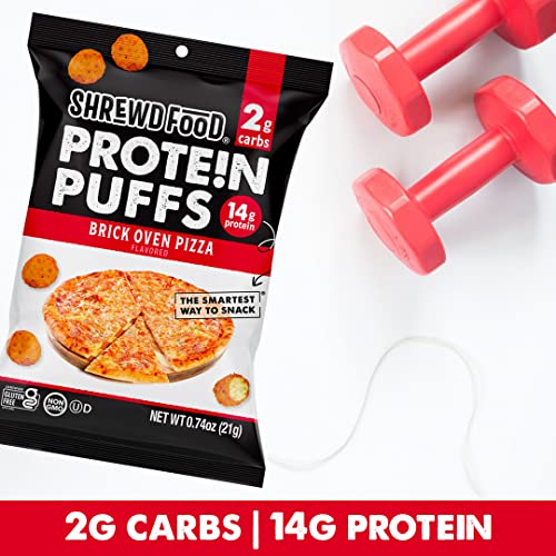 Shrewd Food Protein Puffs, Low Carb Cheese Pizza Puffs, High Pro...