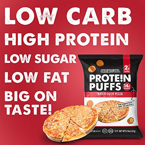 Shrewd Food Protein Puffs, Low Carb Cheese Pizza Puffs, High Pro...