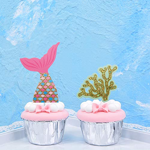 Ocean Glitter Mermaid Happy Birthday Cake Topper Under The Sea M