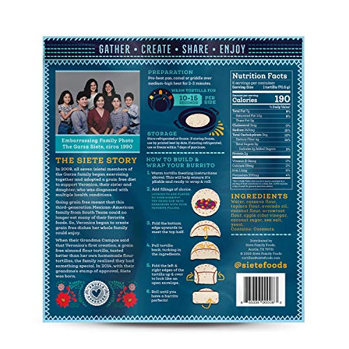 Siete Burrito-Size 11-Inch Tortillas | Grain-Free Burrito Wraps ...