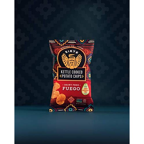 Siete Fuego Grain Free Kettle Cooked Potato Chips, 5Oz Bags, 6 Pack