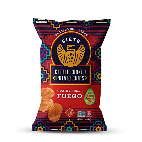 Siete Fuego Grain Free Kettle Cooked Potato Chips, 5Oz Bags, 6 Pack