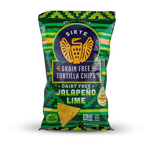 Siete Grain Free Tortilla Chips - Jalapeño Lime, 4 Oz Bag 6-Pac