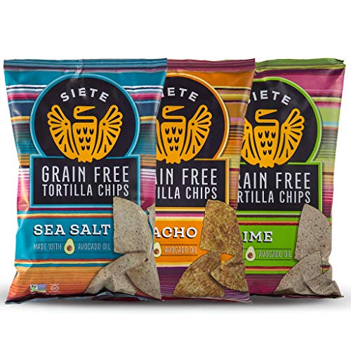Siete Grain Free Tortilla Chips Mix, 2 Sea Salt, 2 Lime, 2 Nacho