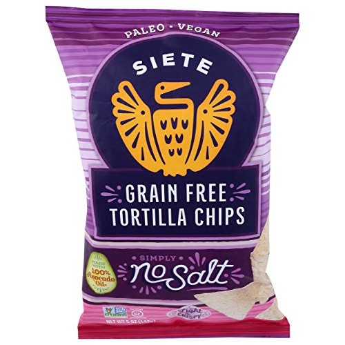 Siete Grain Free Tortilla Chips, No Salt, 5 oz