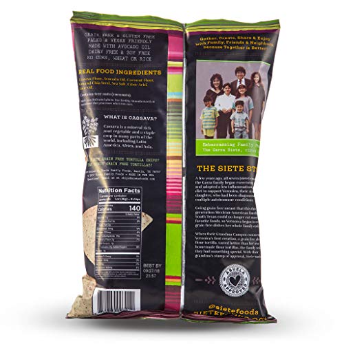 Siete Lime Grain Free Tortilla Chips, 5 Oz Bags, 6-Pack