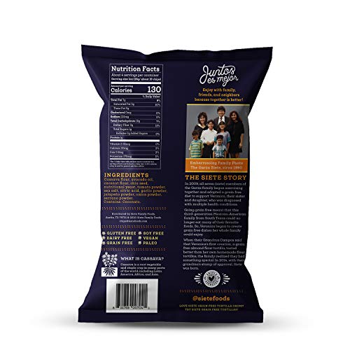Siete Nacho Grain Free Tortilla Chips, 4 Oz Bags, 8-Pack