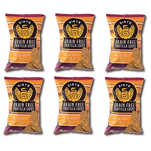 Siete Nacho Grain Free Tortilla Chips, 5 Oz Bags, 6-Pack