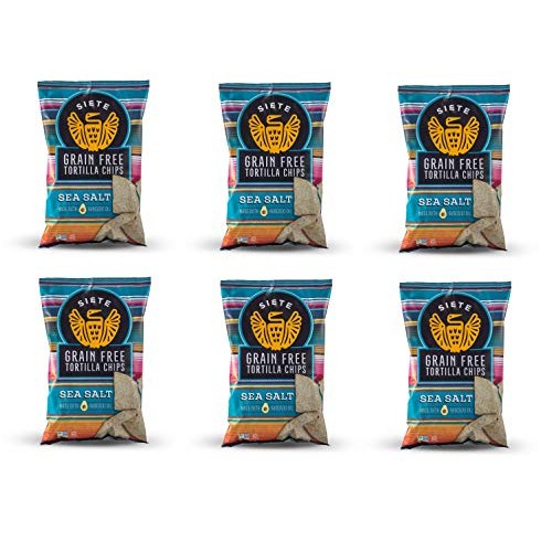 Siete Sea Salt Grain Free Tortilla Chips, 5 Oz Bags, 12-Pack