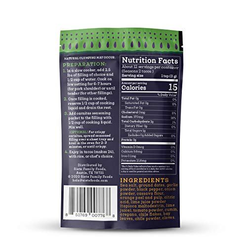 Siete Seasoning - Carnitas | Paleo | Preservative Free | Gluten ...