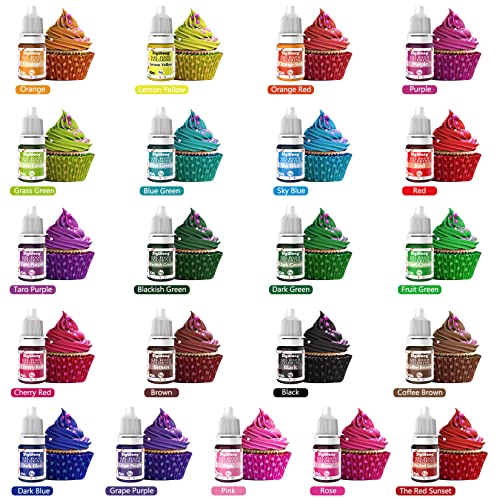 Gel Food Coloring Set - 21 Colors Tasteless Gel Based Food Color