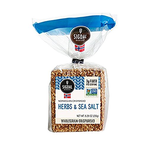 Sigdal Bakeri Herbs and Sea Salt, Wholegrain Crispbread, 8.29oz ...