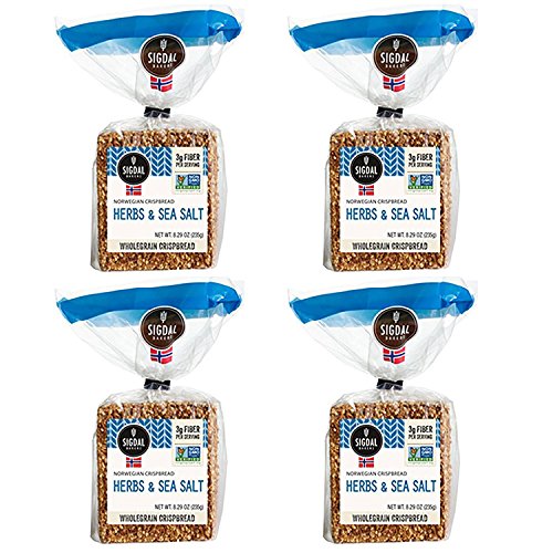 Sigdal Bakeri Herbs and Sea Salt, Wholegrain Crispbread, 8.29oz ...