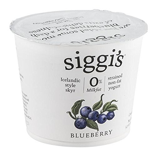 Siggis Strained Non Fat Blueberry Yogurt, 5.3 Ounce Pack Of 12