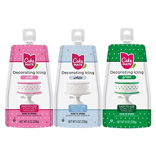 Cake Mate Decorating Icing - Spring Flowers Variety - 3 Pack- Wh